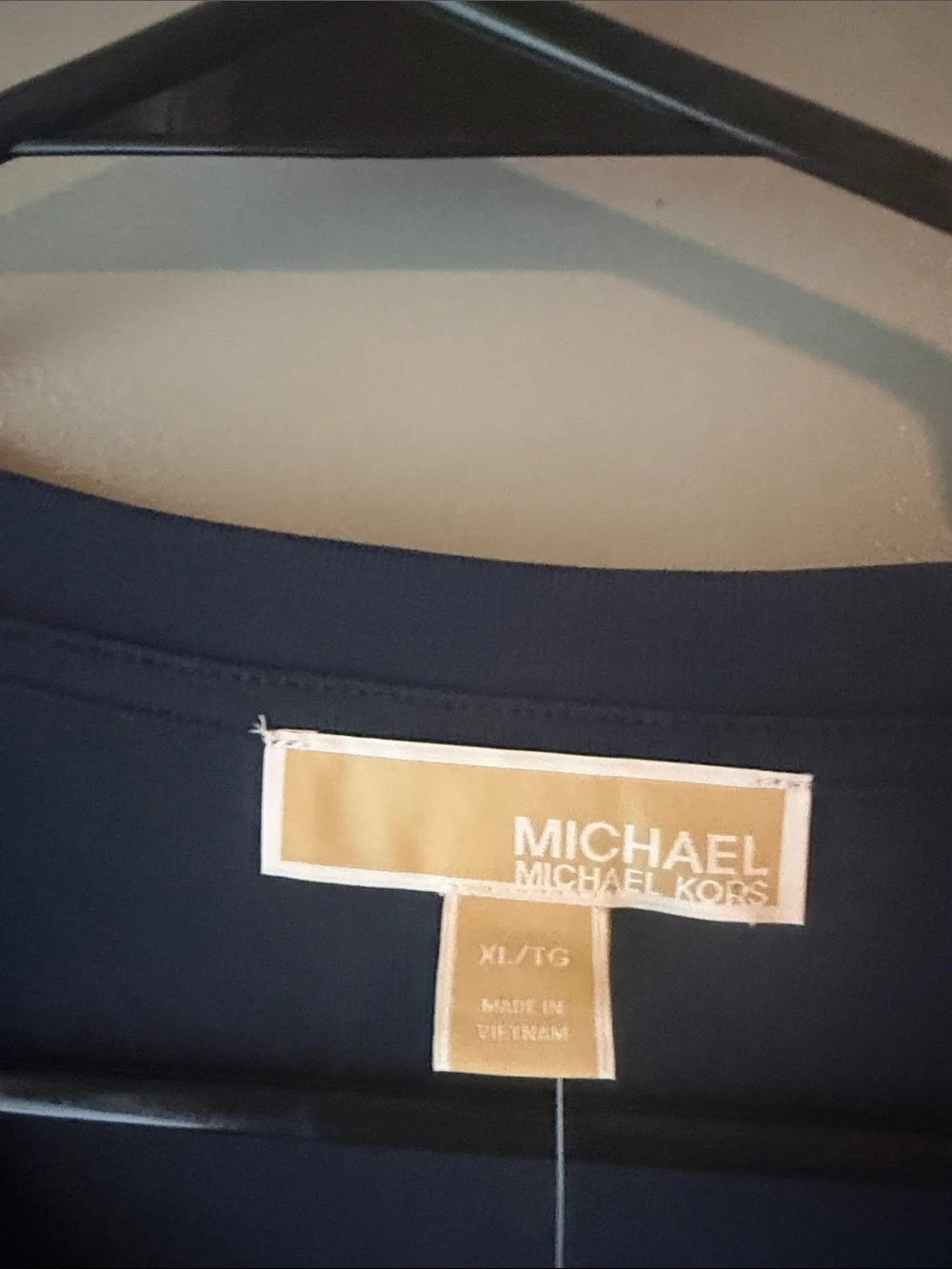 NWT Michael Kors Admiral Blue Short Sleeve Tee with Gold Grommet Neckline